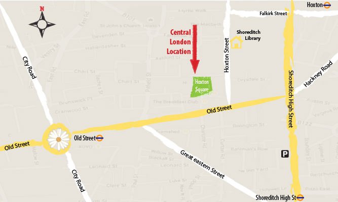 Central London training location map